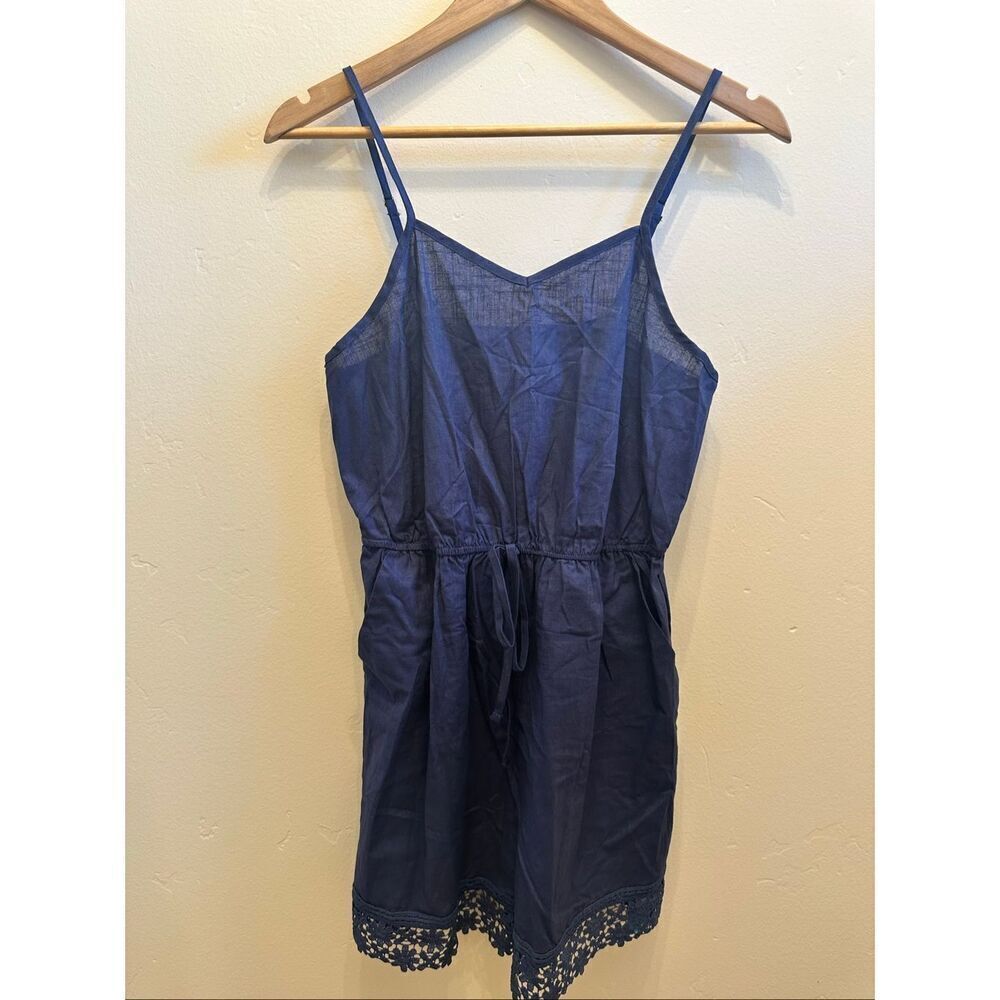 💙 Cupshe Navy Blue Romper With Lace Trim Size Medium New